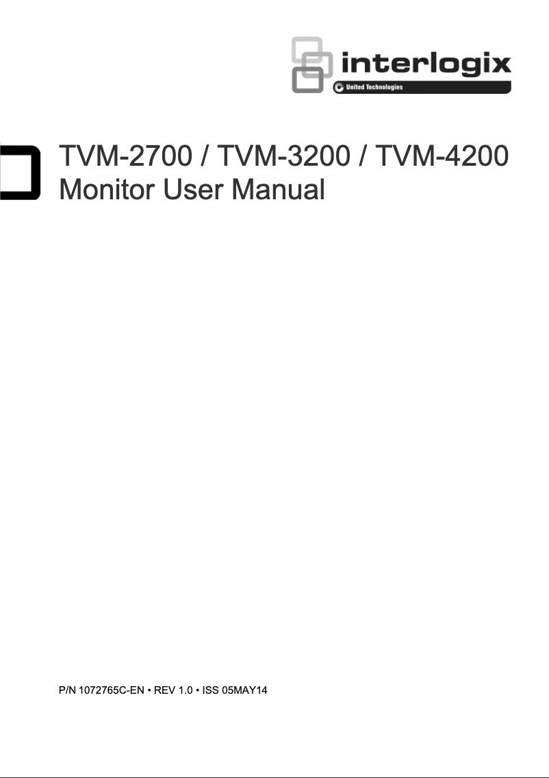 Page n°1 - Manuel utilisateur Interlogix TruVision TVM-3200