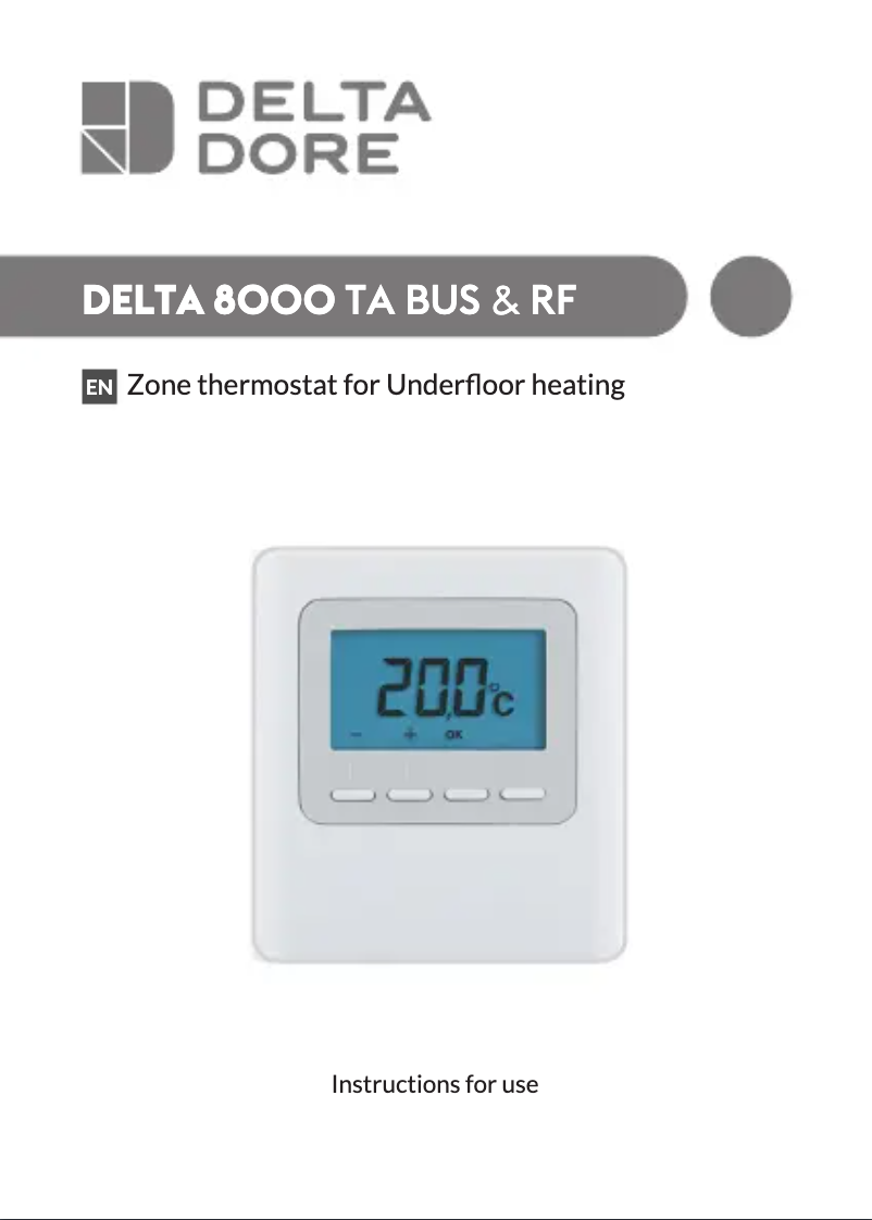 Page 1 de la notice Manuel utilisateur Delta Dore Delta 8000 TA RF