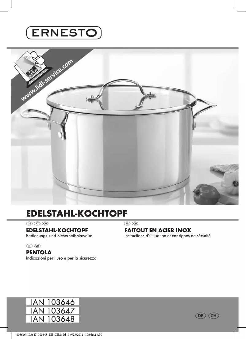 Image de la première page du manuel de l'appareil IAN 103646