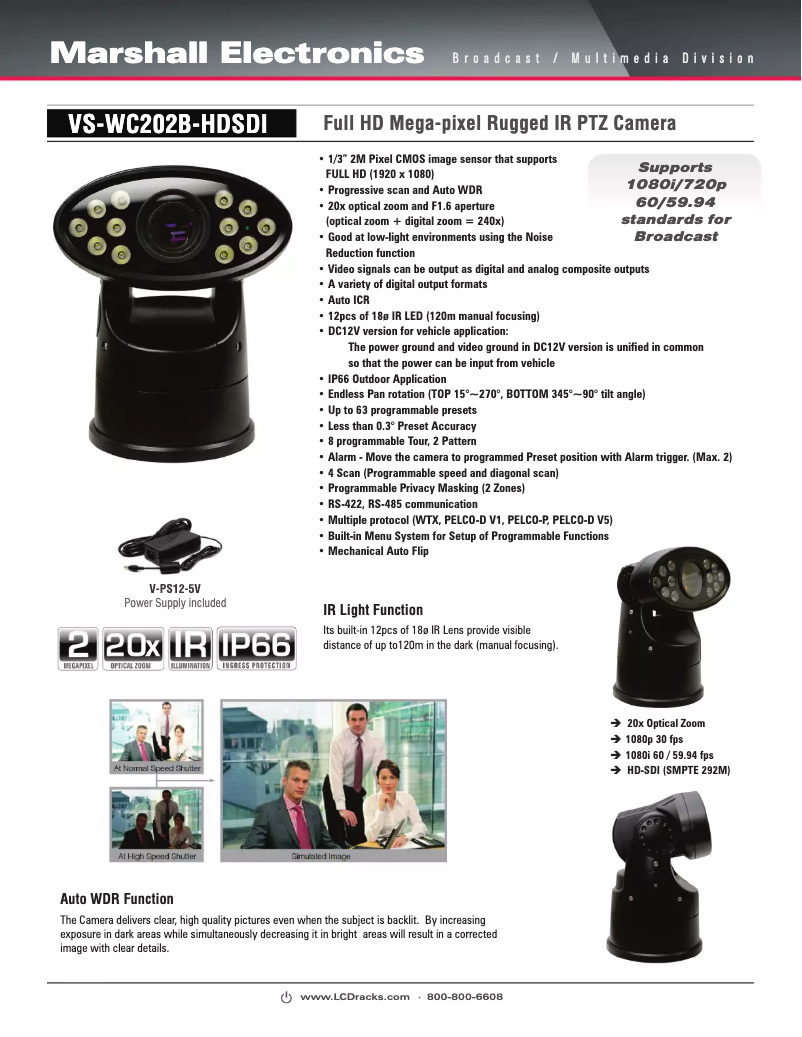 Page n°1 - Manuel utilisateur Marshall Electronics VS-WC202