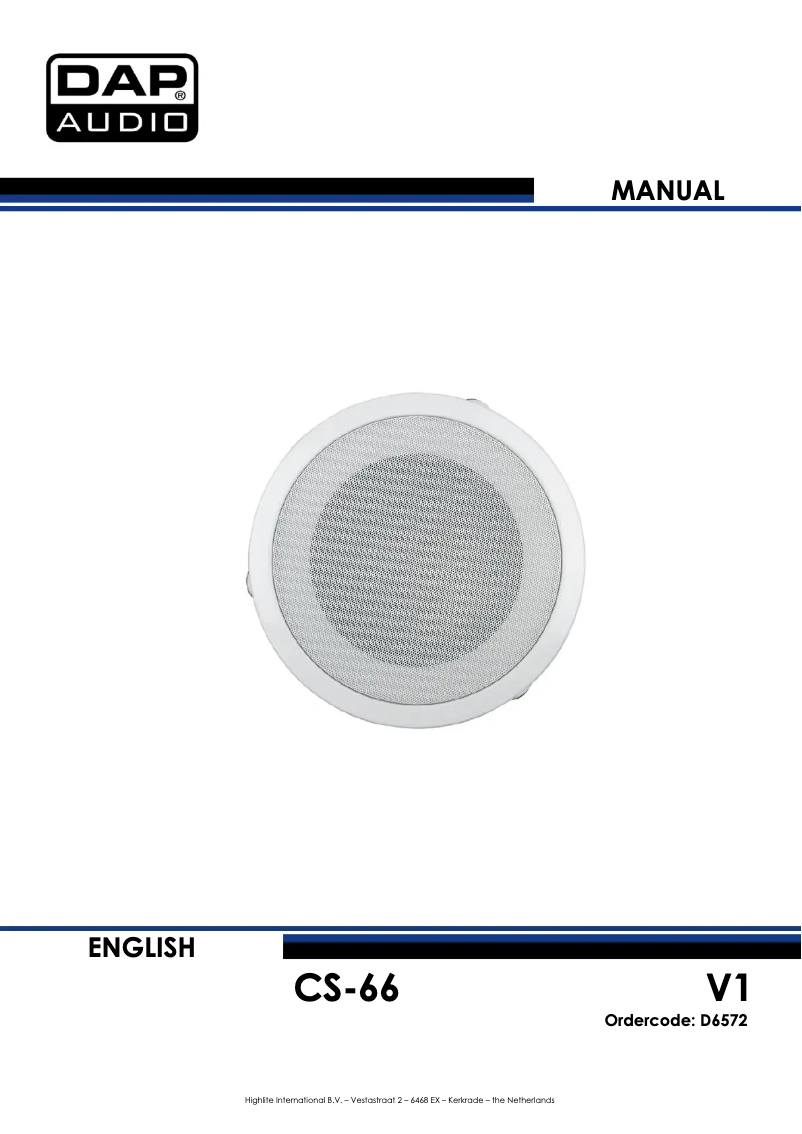 Page 1 de la notice Manuel utilisateur DAP-Audio CS-66