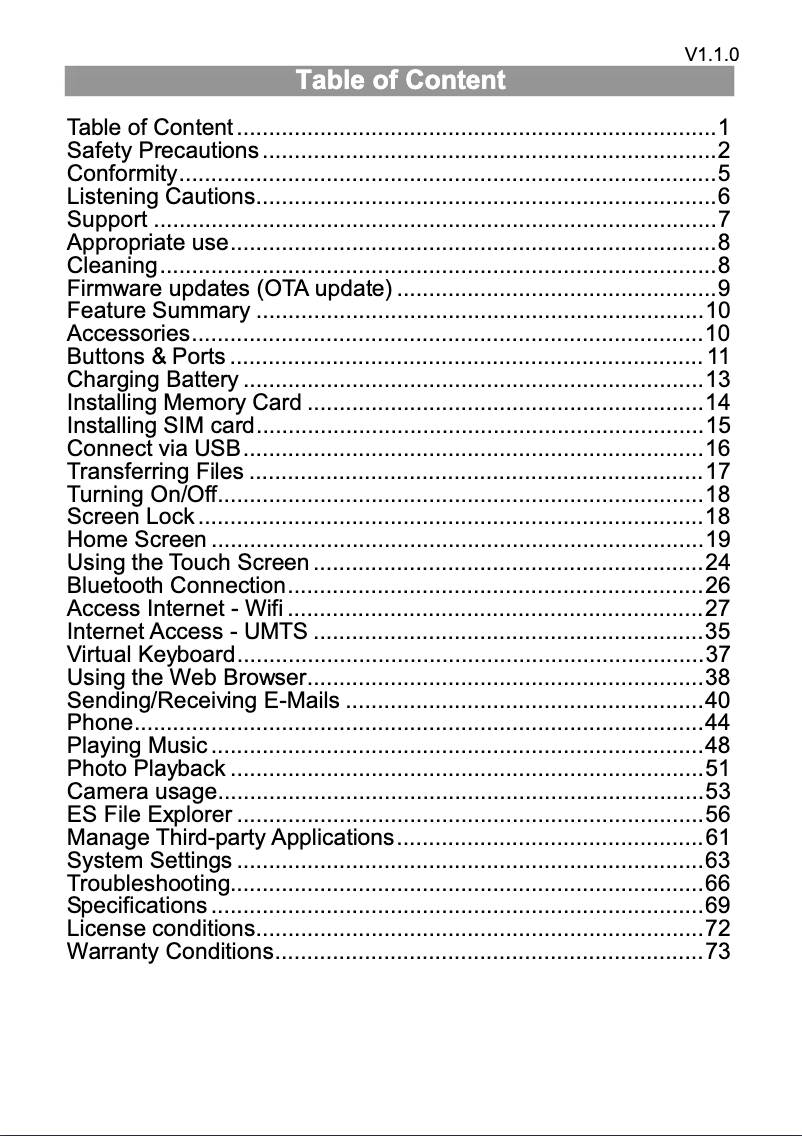 Page 1 de la notice Manuel utilisateur Odys X610116