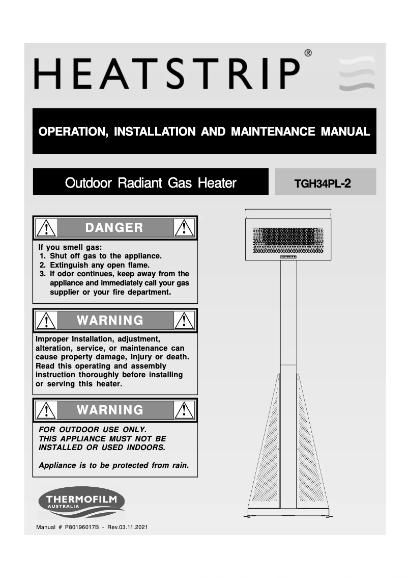 Page n°1 - Manuel utilisateur Heatstrip TGH34PL-2