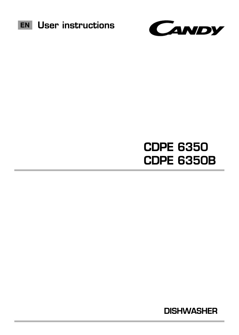 Page 1 de la notice Manuel utilisateur Candy CDPE 6350-80