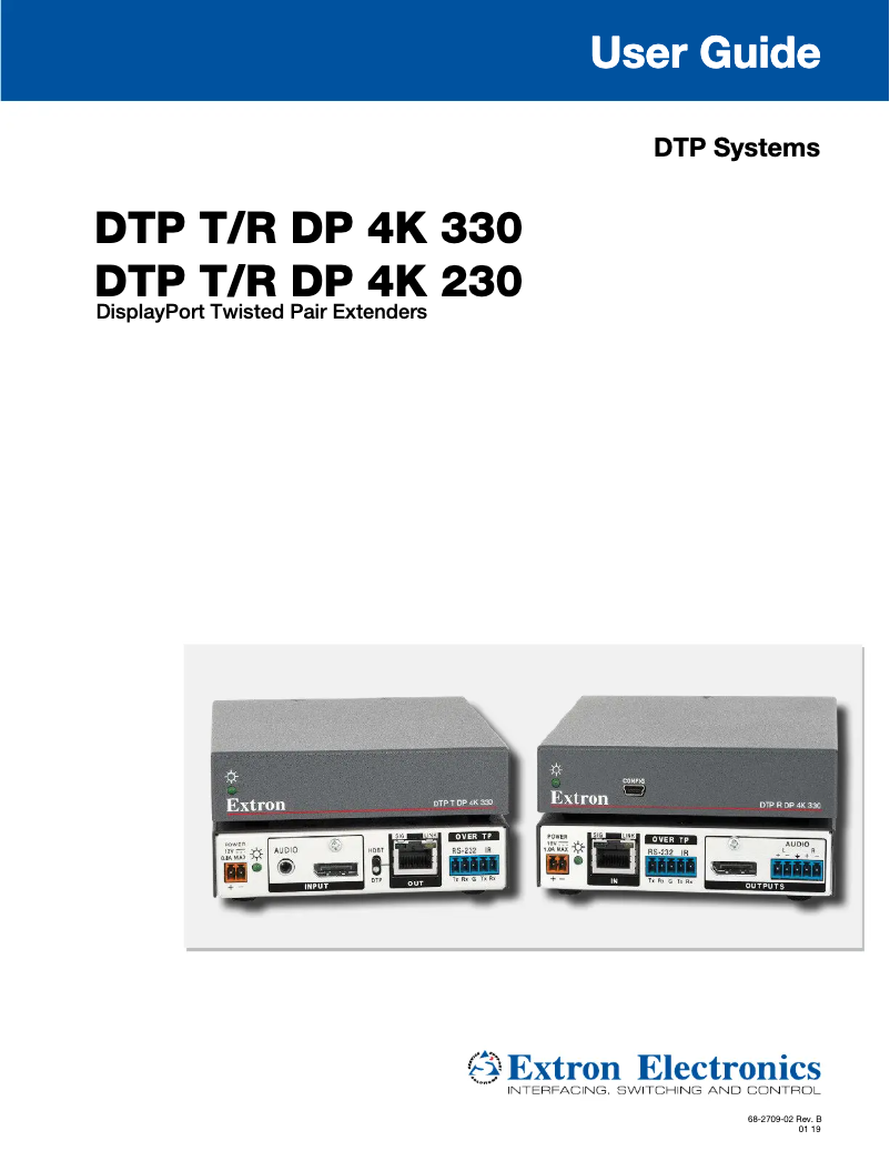 Page n°1 - Manuel utilisateur Extron DTP T DP 4K 330