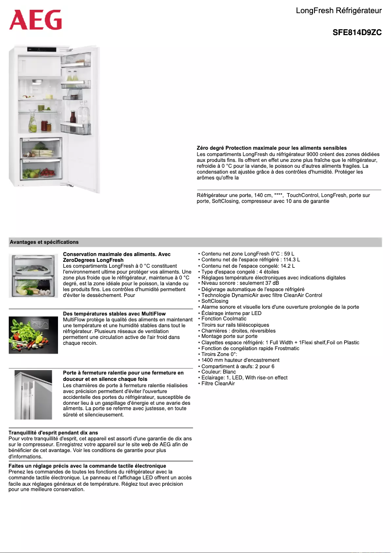 Image de la première page du manuel de l'appareil SFE814D9ZC
