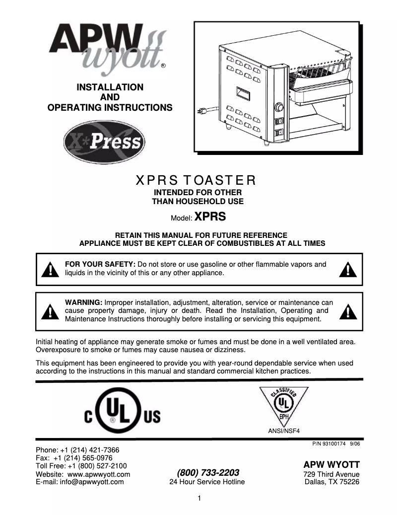 Image de la première page du manuel de l'appareil XTRM-1