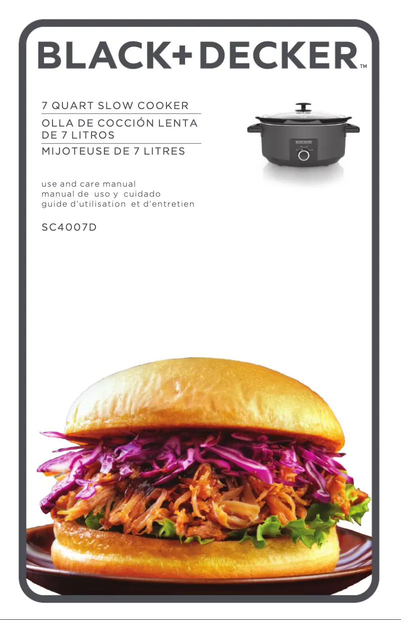 Page 1 de la notice Manuel utilisateur Black & Decker SC4007D