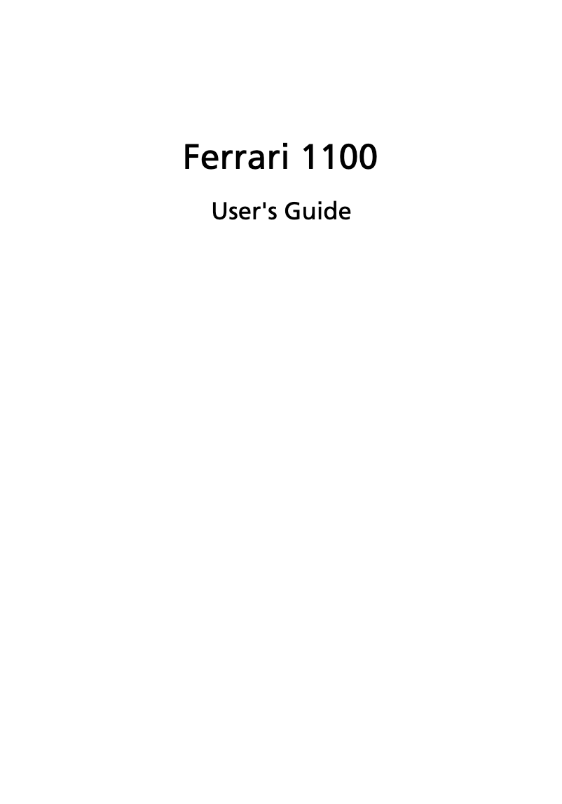 Página 1 del manual Manual de usuario Acer Ferrari 1100