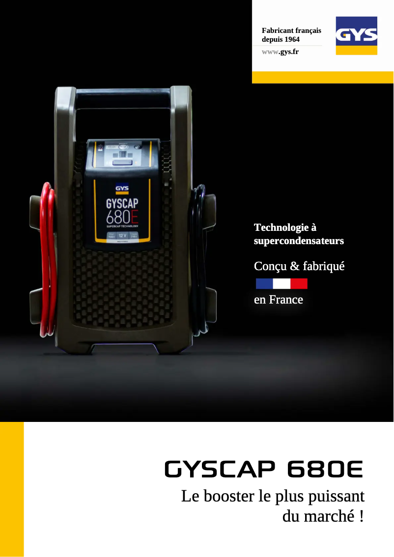 Page 1 de la notice Brochure GYS Gyscap 680E