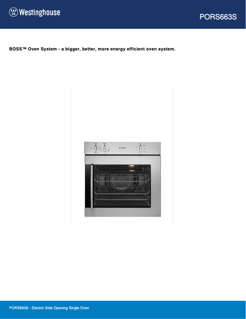 Page n°1 - Fiche technique Westinghouse PORS663S