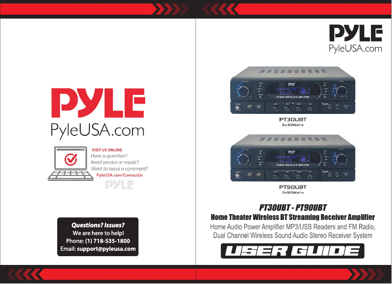Page 1 de la notice Manuel utilisateur Pyle PT90UBT