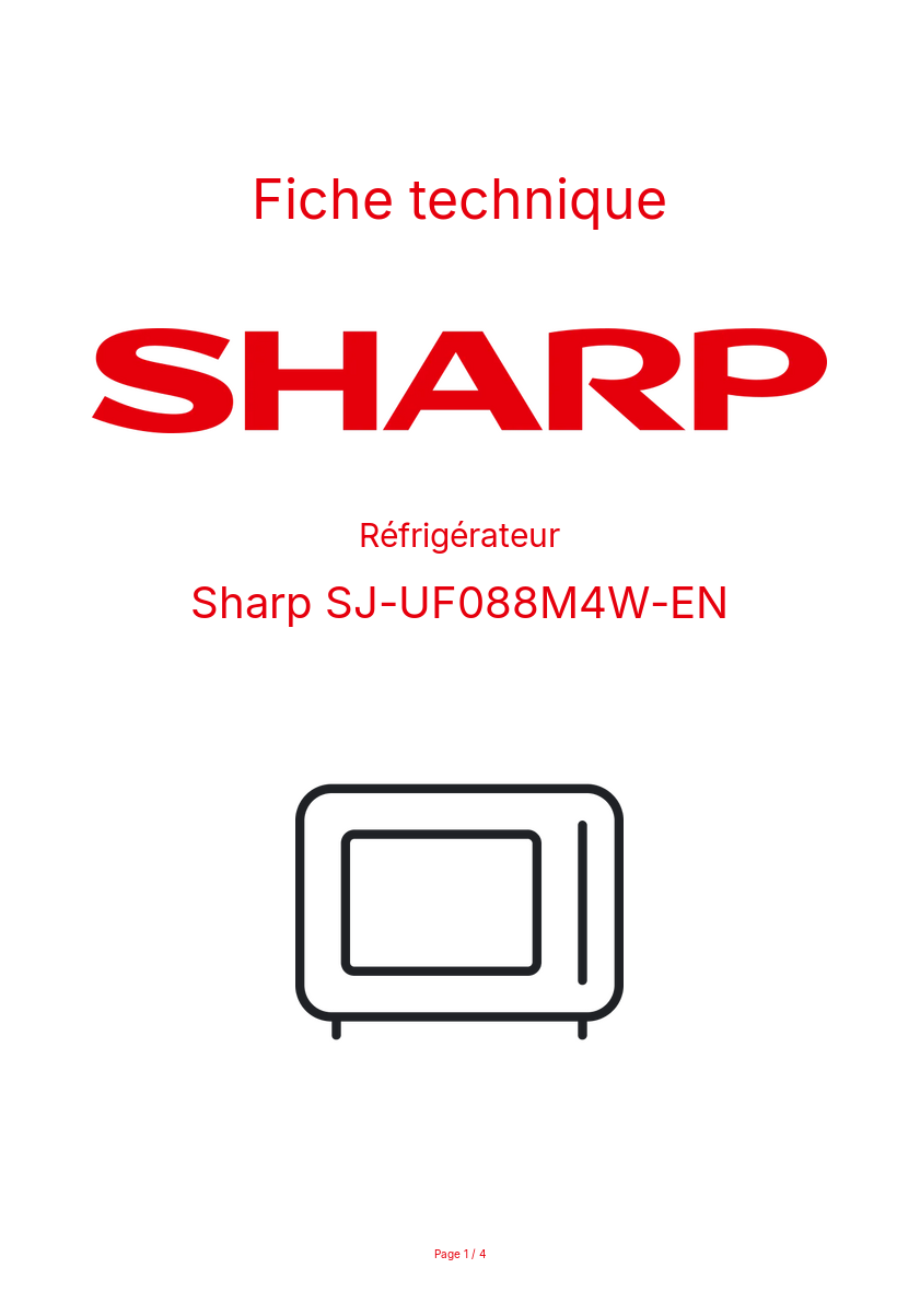 Image de la première page du manuel de l'appareil SJ-UF088M4W-EN