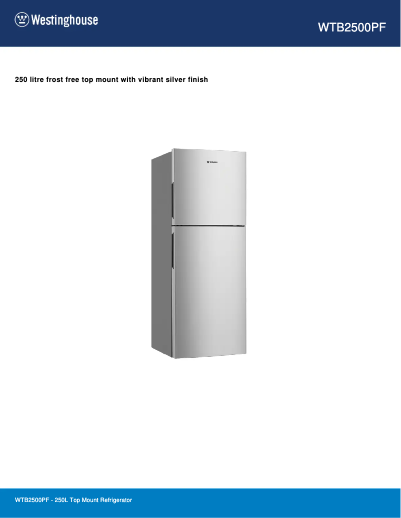 Image de la première page du manuel de l'appareil WTB2500PF