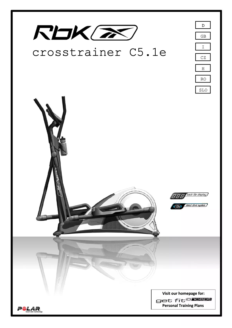 Page n°1 - Manuel utilisateur Reebok C5.1e