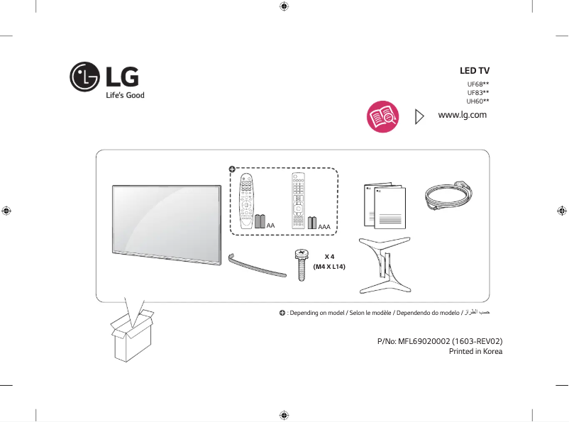Page 1 de la notice Manuel utilisateur LG 50UF830T