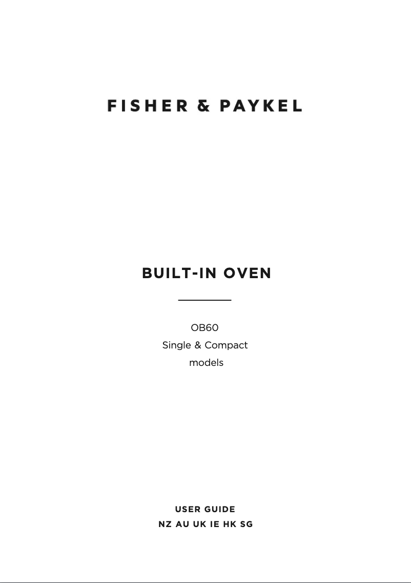 Page n°1 - Manuel utilisateur Fisher & Paykel OB60SC7CEPX3