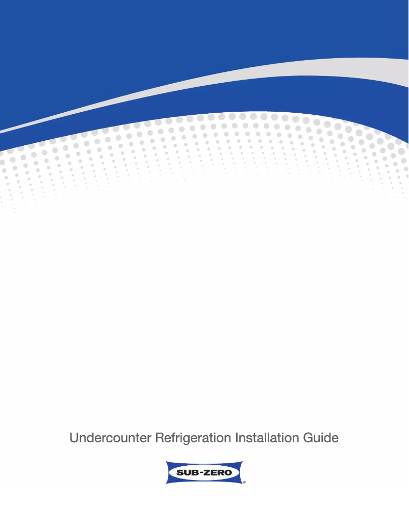Page n°1 - Guide d'installation Sub-Zero UC-24RO/PH-RH