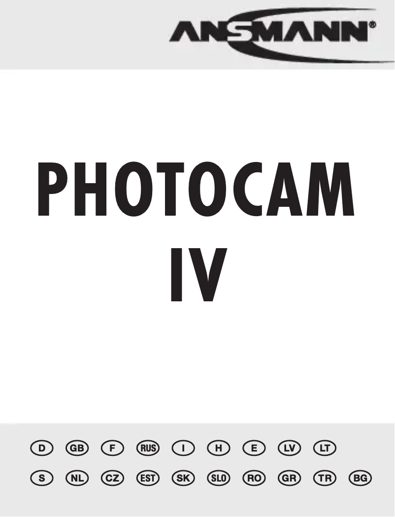 Page n°1 - Manuel utilisateur Ansmann Photocam IV