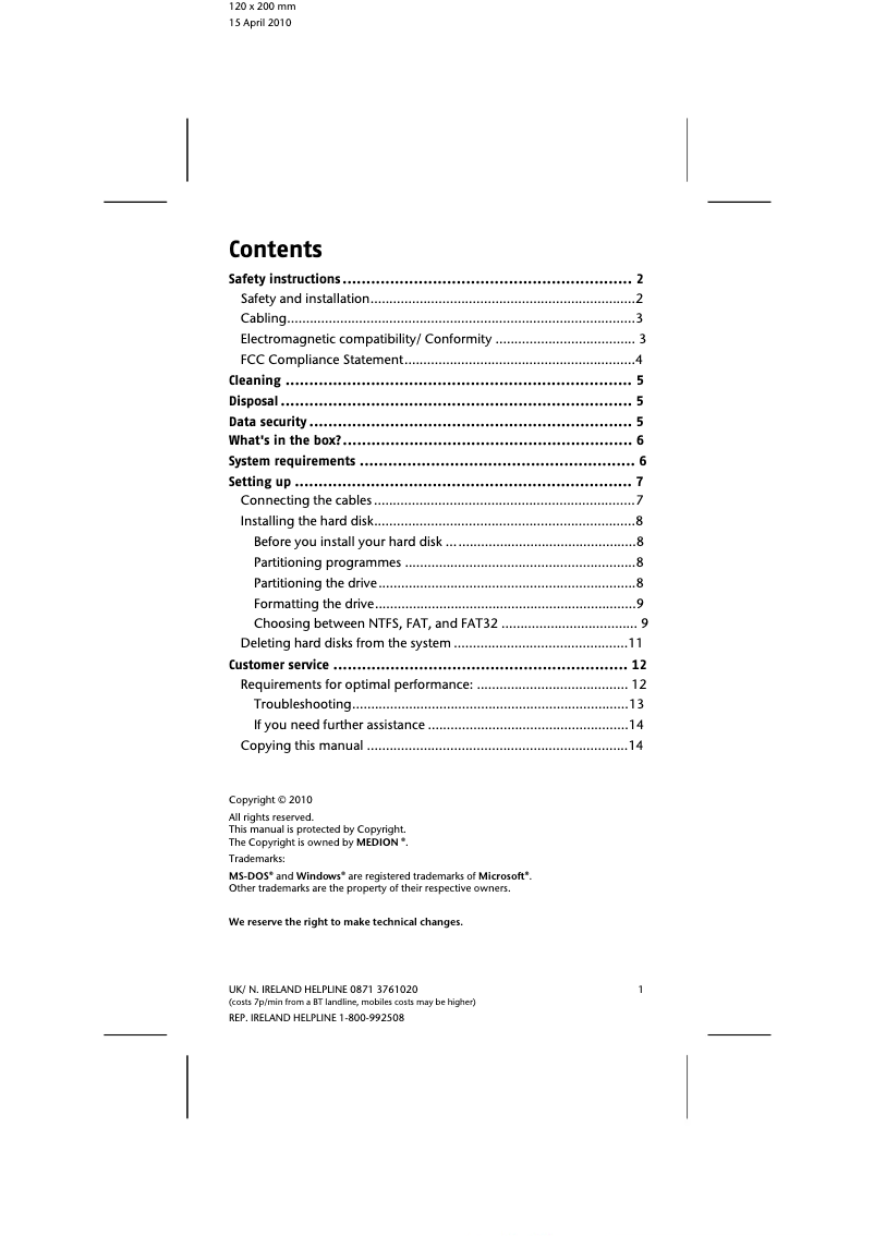 Página 1 del manual Manual de usuario Medion E82724 (MD 90137)