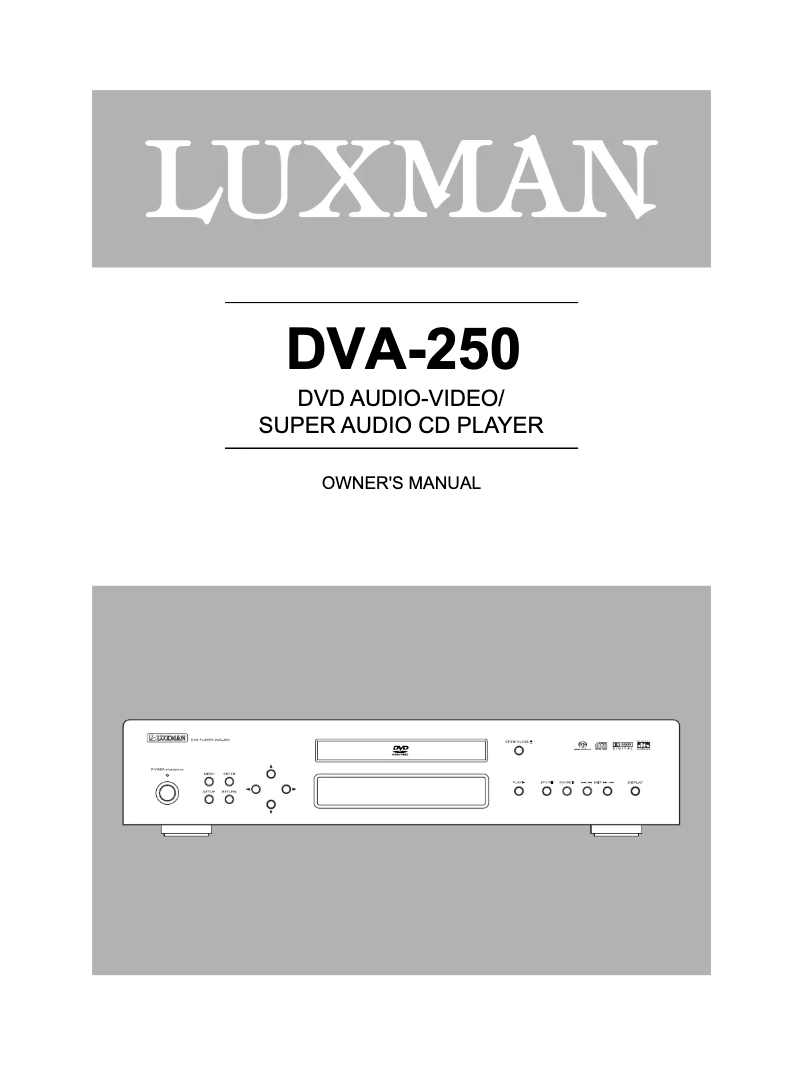 Page n°1 - Manuel utilisateur Luxman DVA-250
