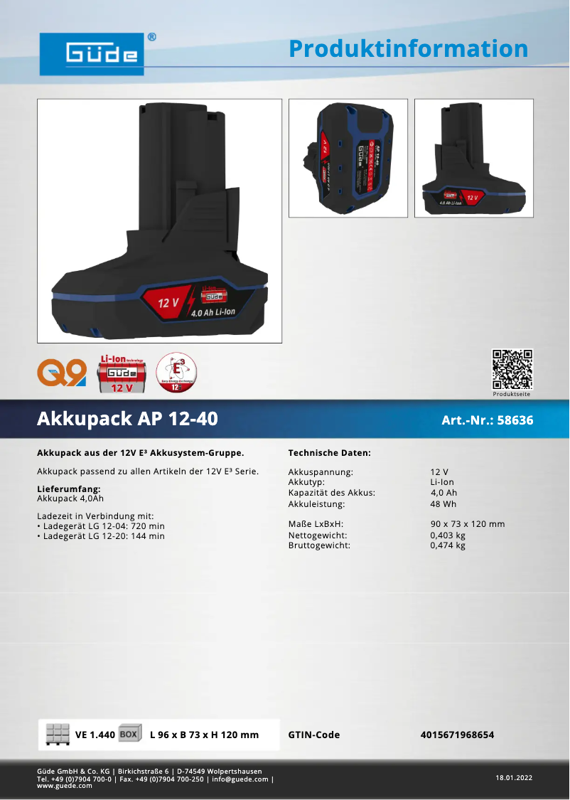 Image de la première page du manuel de l'appareil AP 12-40