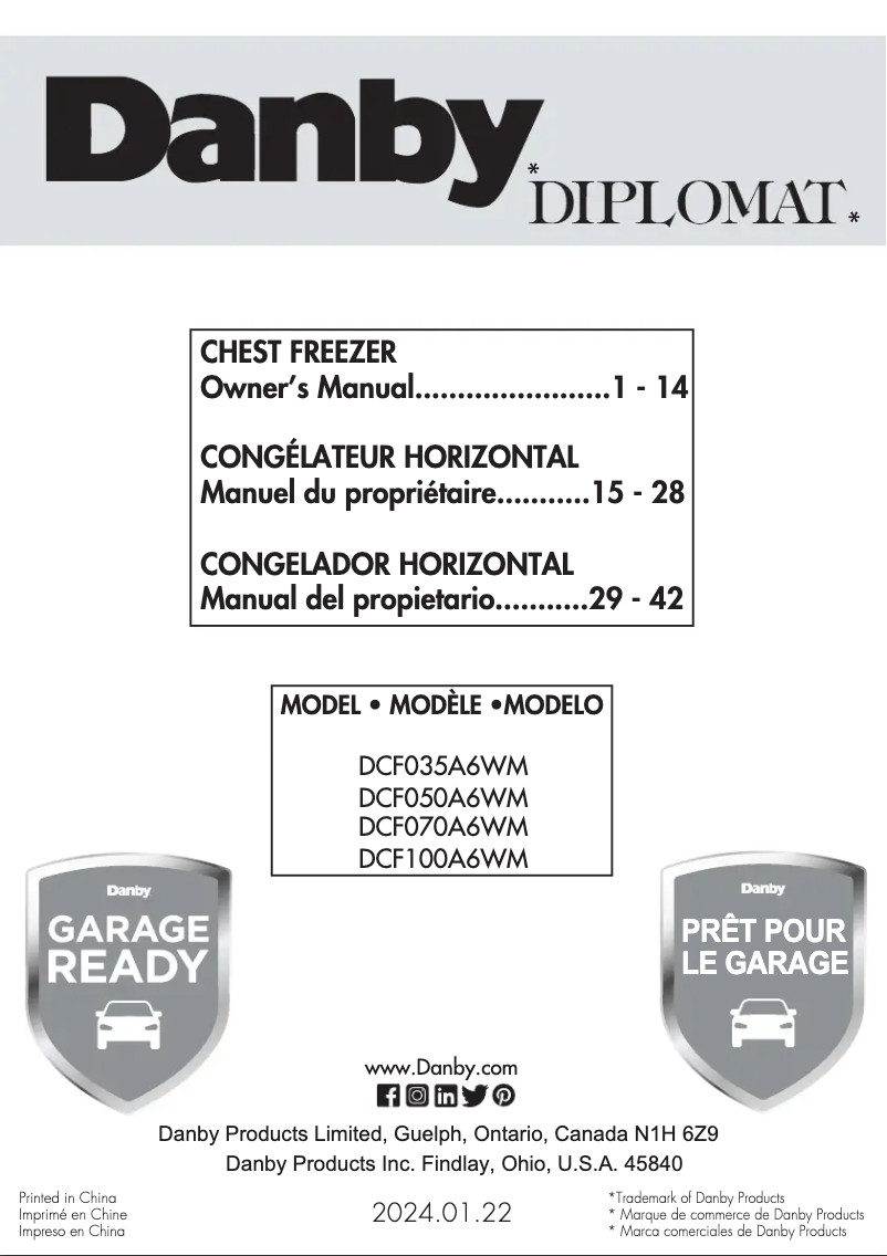 Image de la première page du manuel de l'appareil DCF050A6WM