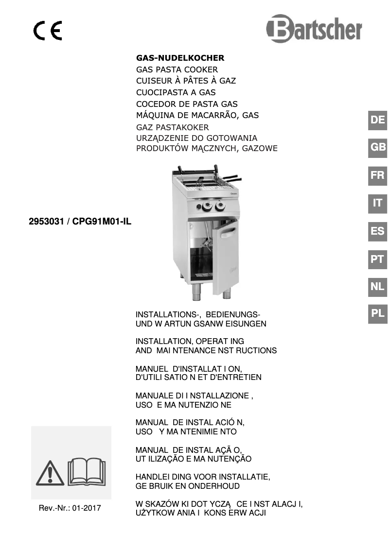 Page 1 de la notice Manuel utilisateur Bartscher 2953031
