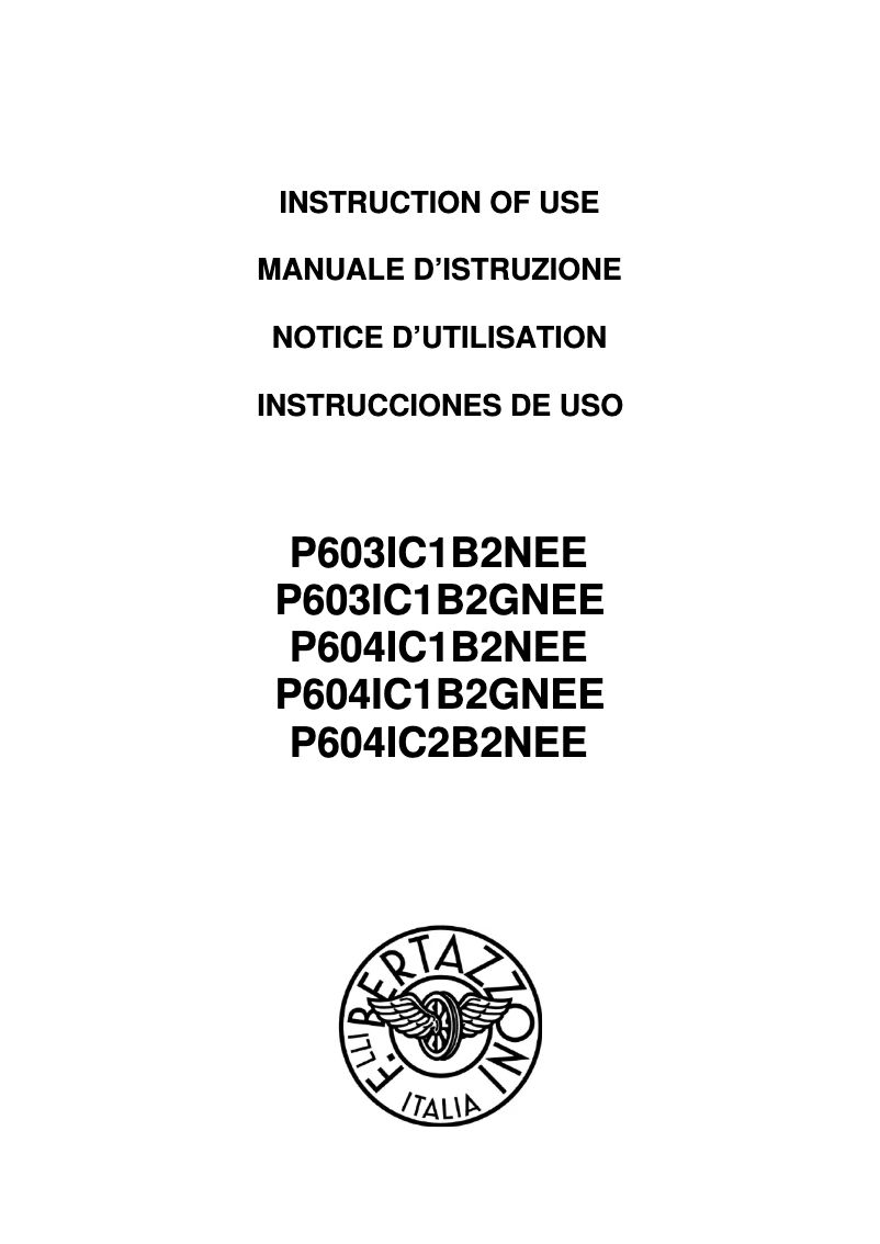Image de la première page du manuel de l'appareil P603IC1B2GNEE