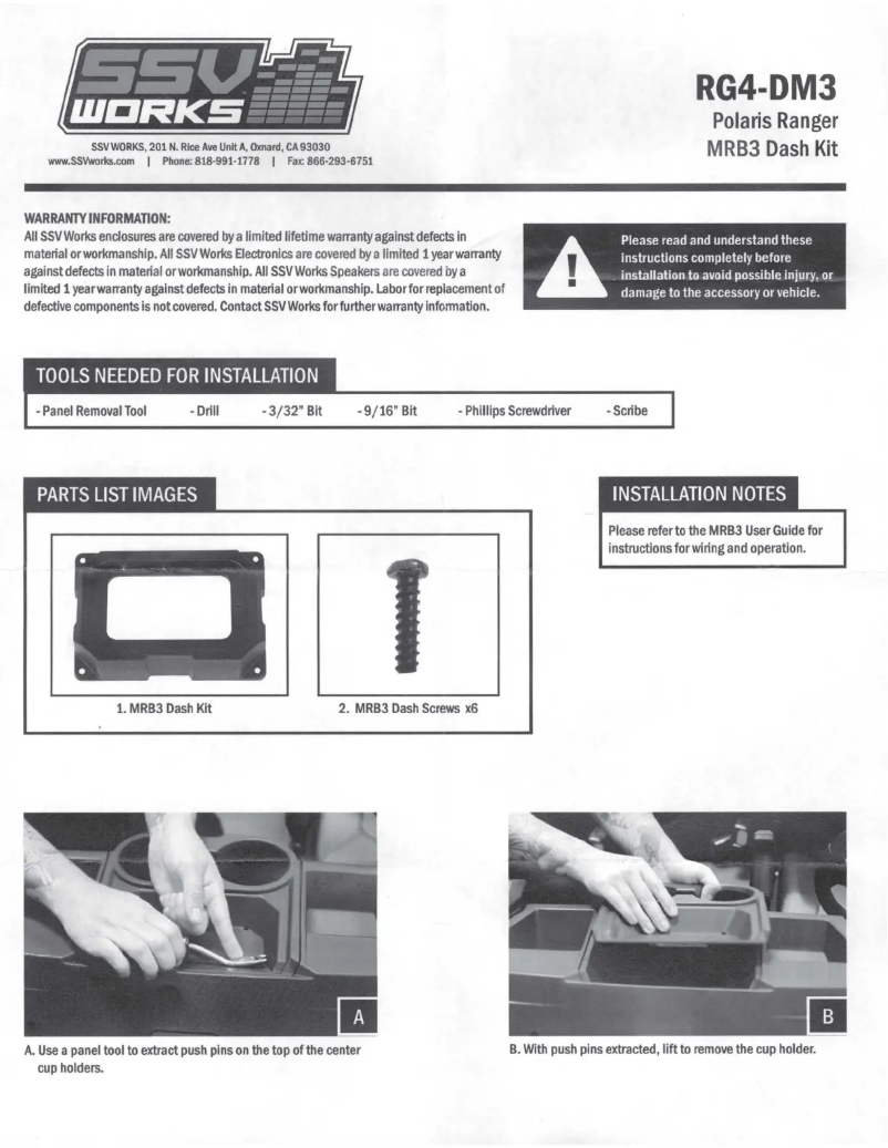 Page 1 de la notice Manuel utilisateur SSV Works RG4-DM3
