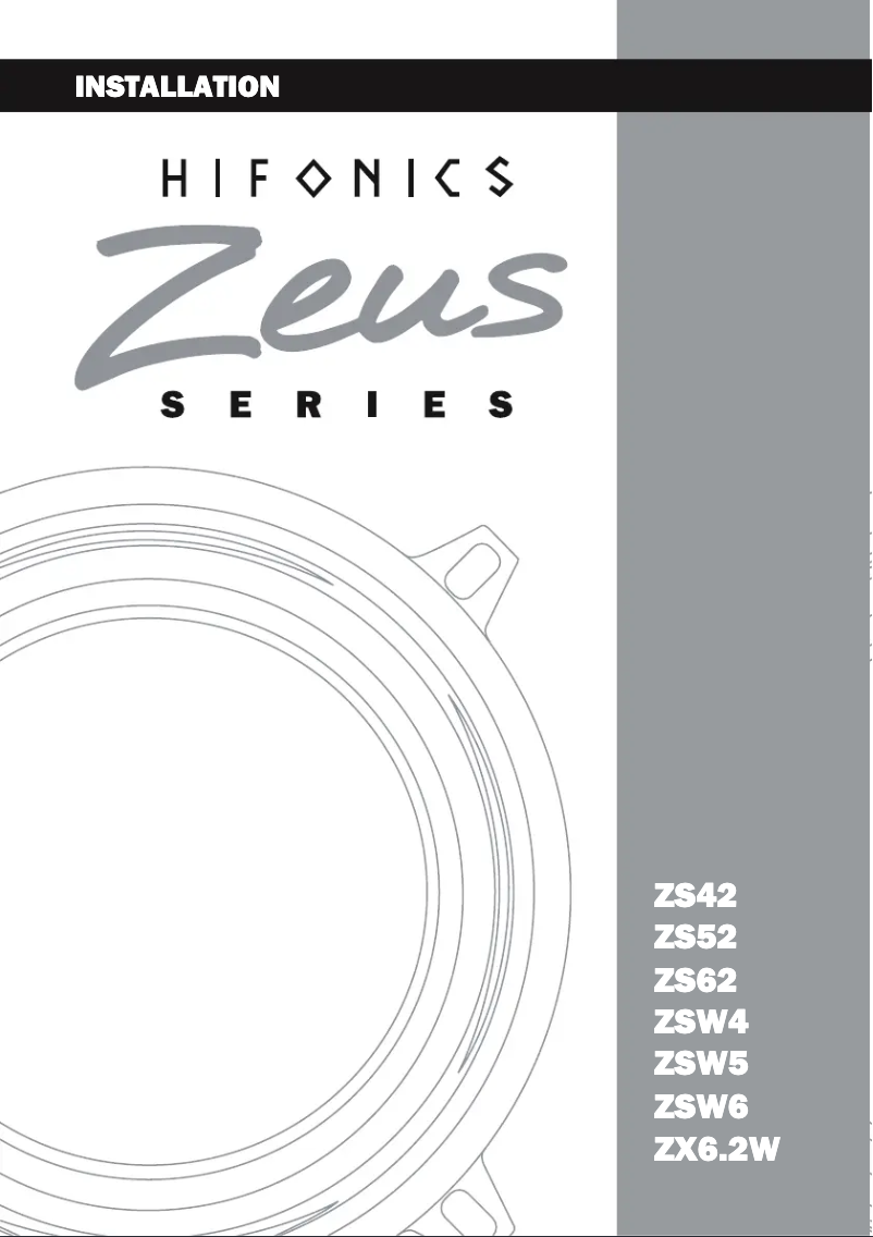 Page n°1 - Manuel utilisateur Hifonics Zeus ZX6.2W