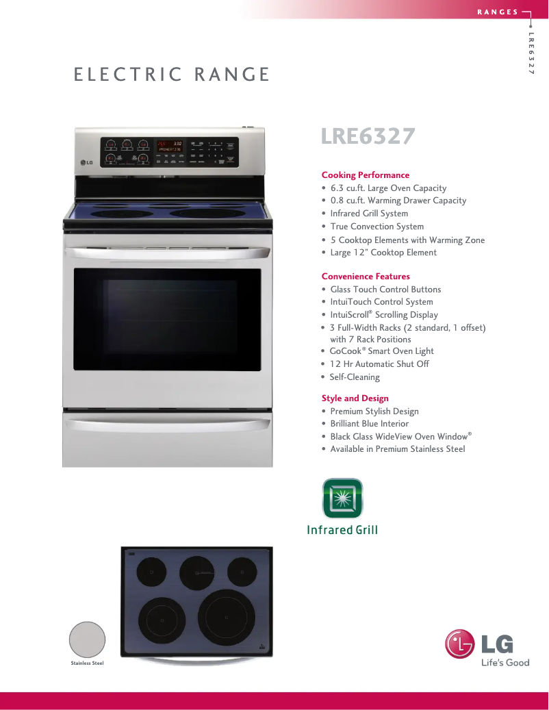 Página 1 del manual Ficha técnica LG LRE6327ST