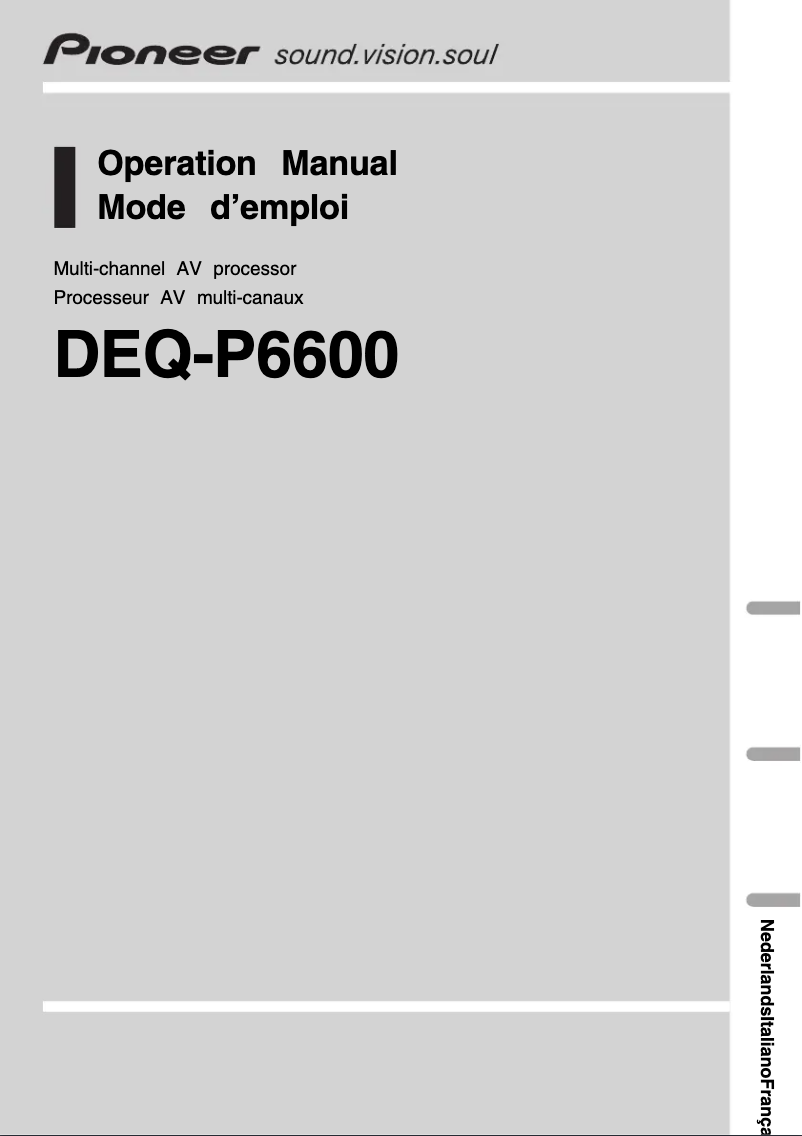 Image de la première page du manuel de l'appareil DEQ-P6600