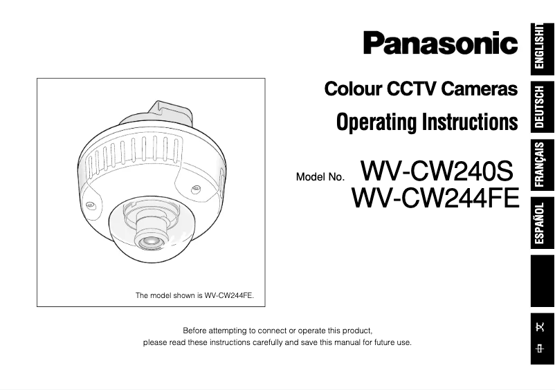 Image de la première page du manuel de l'appareil WV-CW244FE