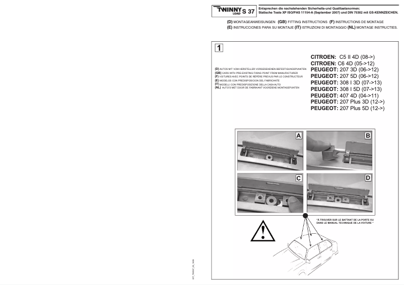 Page 1 de la notice Manuel utilisateur Twinny Load S 37
