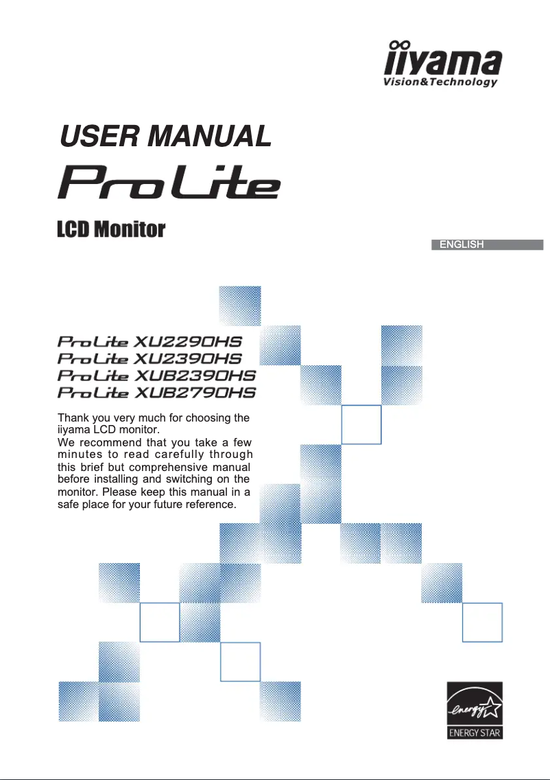 Page 1 de la notice Manuel utilisateur Iiyama ProLite XU2390HS-B1