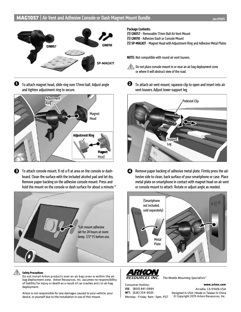 Page 1 de la notice Manuel utilisateur Arkon MAG1057