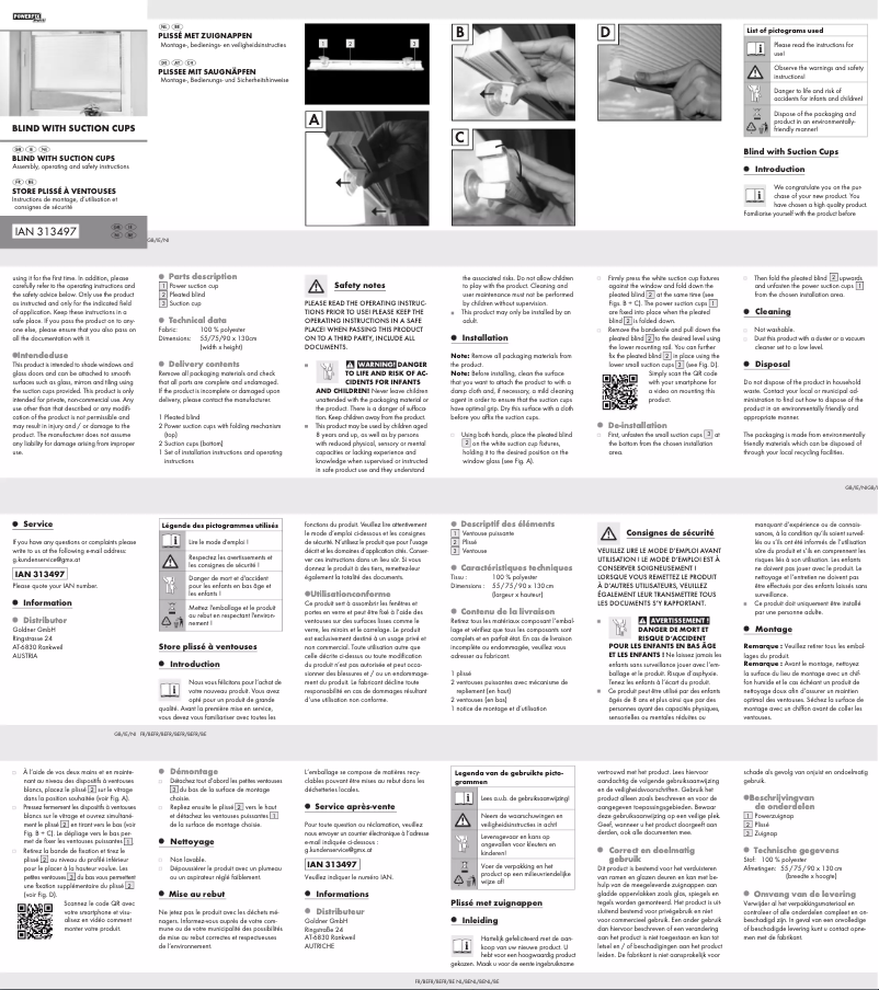 Page 1 de la notice Manuel utilisateur Powerfix IAN 313497