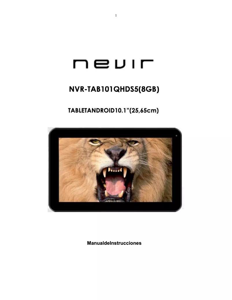 Página 1 del manual Manual de usuario Nevir NVR-TAB101 QHD S5