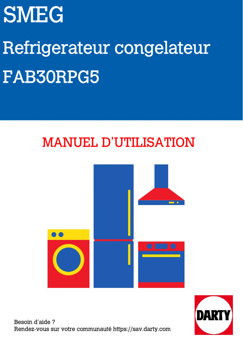 Page 1 de la notice Manuel utilisateur Smeg FAB30RPG5