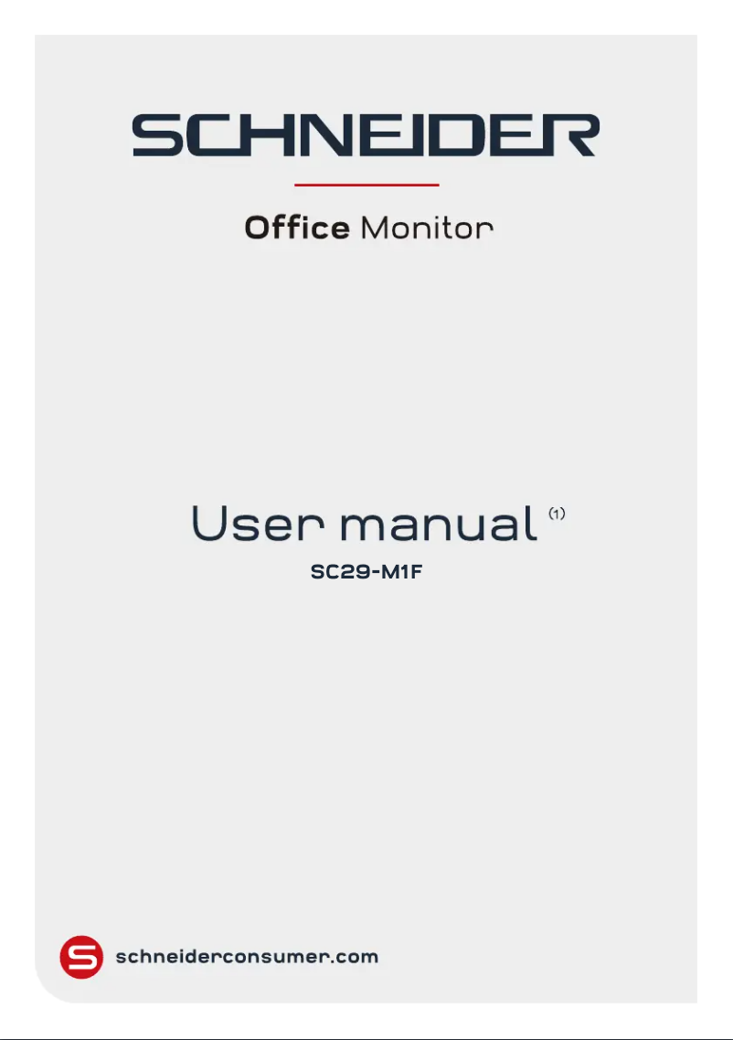 Page 1 de la notice Manuel utilisateur Schneider SC29-M1F