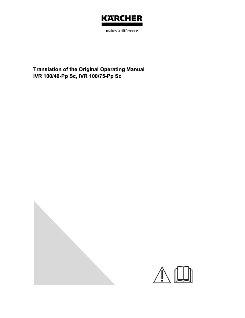 Image de la première page du manuel de l'appareil IVR 100/40-Pp Sc