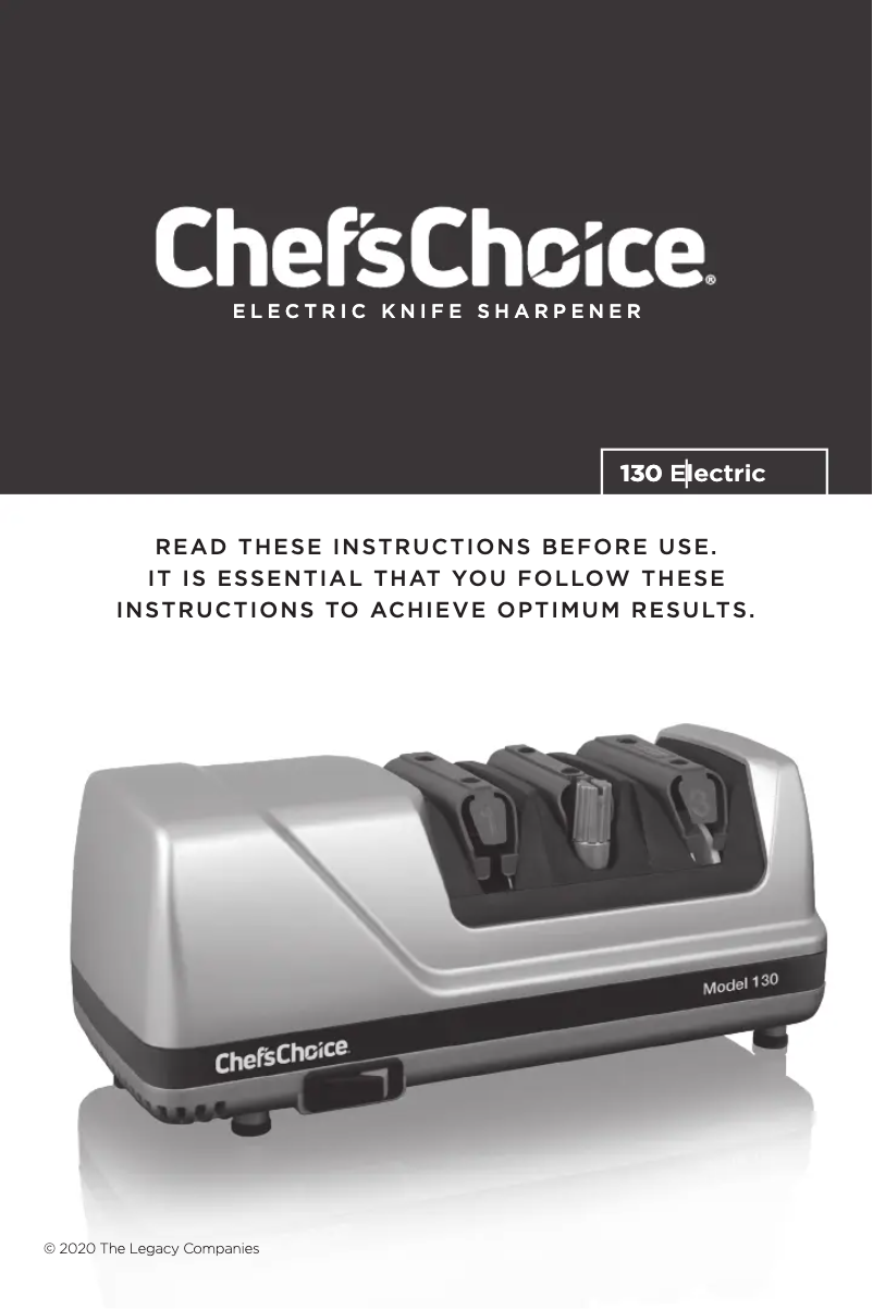 Page n°1 - Manuel utilisateur Chef's Choice Model 130