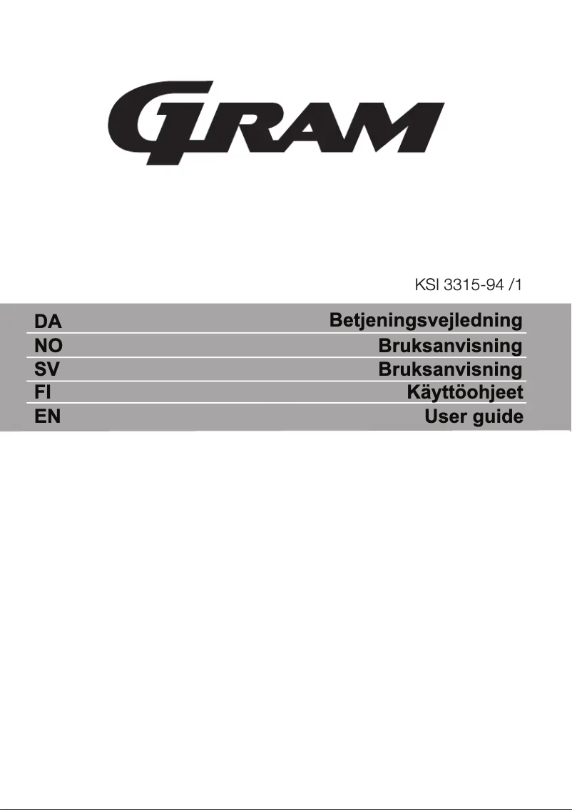 Page n°1 - Manuel utilisateur Gram KSI 3315-94/1