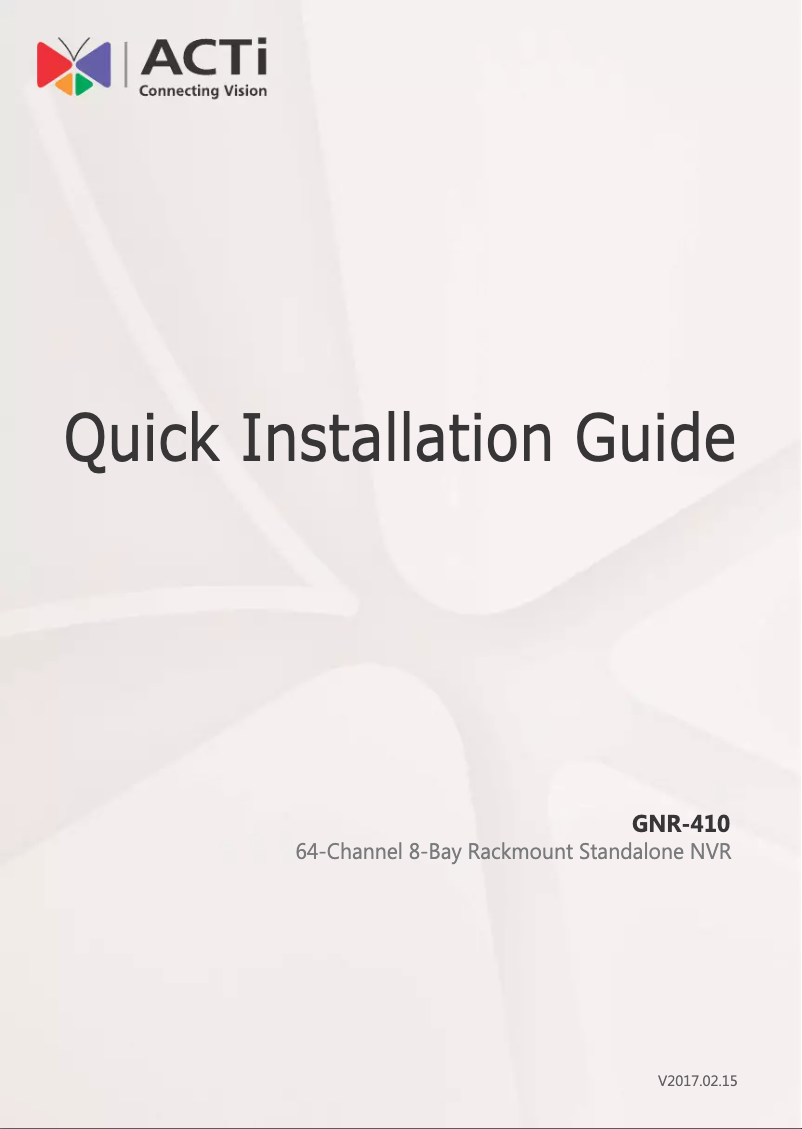 Image de la première page du manuel de l'appareil GNR-410