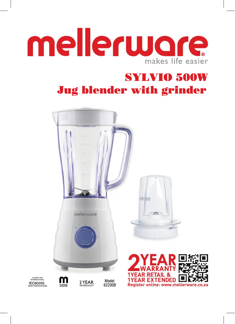 Página 1 del manual Manual de usuario Mellerware Sylvio 62200B