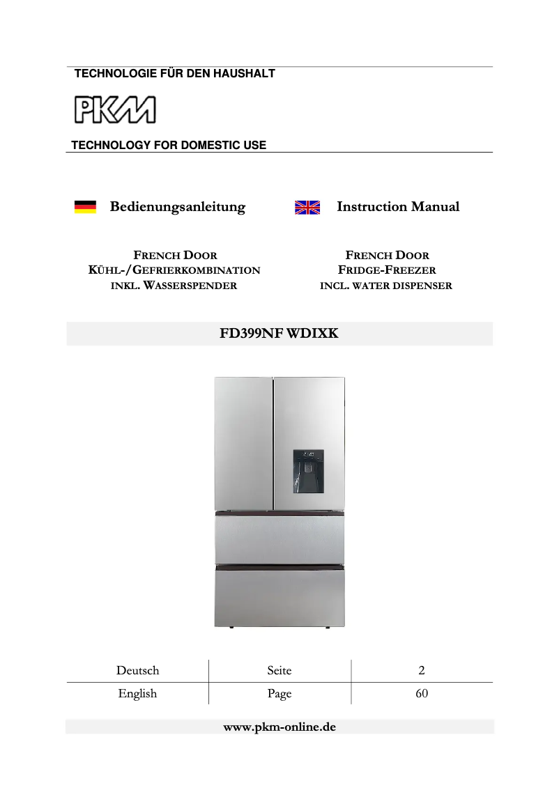 Page n°1 - Manuel utilisateur Wolkenstein FD399NF WDIXK