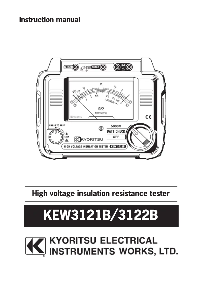 Page 1 de la notice Manuel utilisateur Kyoritsu KEW3122B
