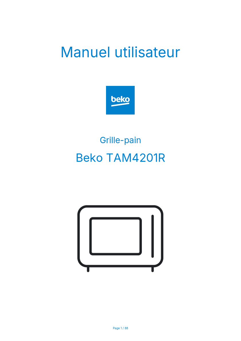 Image de la première page du manuel de l'appareil TAM4201R