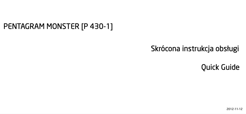 Página 1 del manual Manual de usuario Pentagram Monster